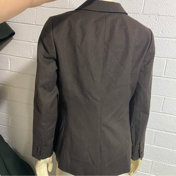 NEW Talbots 99% Wool Brown Blazer Woven in Italy Two Button 8 Petite Pockets 8P - Picture 3 of 14
